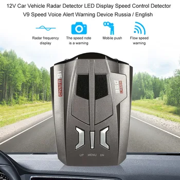 12V Auto Vozidla Radarový Detektor LED Displej Ovládanie Rýchlosti Detektor V9 Rýchlosť Hlas Výstražný Prístroj Rusko / English 2019