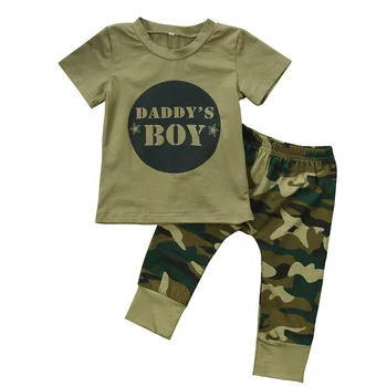 Detské Oblečenie Novorodenca Batoľa, Dieťa, Chlapec, Dievča Camo T-shirt Topy+ Nohavice Oblečenie Nastaviť Oblečenie 0-24M