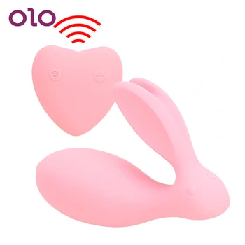 OLO Dvojitý Šok na Sebe Skok Vajíčko na Diaľkové Ovládanie Vibrátor Stimulátor Klitorisu sexuálnu Hračku Pre Pár Wireless G Mieste Rabbit Vibrátor