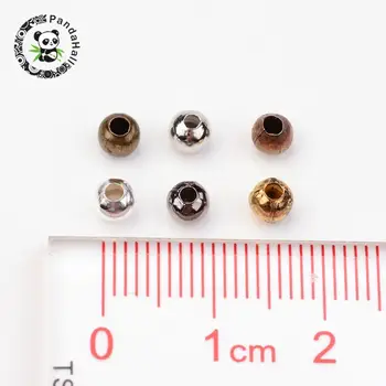 1Box Zmiešané Farby 4 mm Kolo Železa Dištančné Korálky pre šperky, takže DIY ,Otvor: 1,5 mm; o 158pcs/oddelení, 948pcs/box