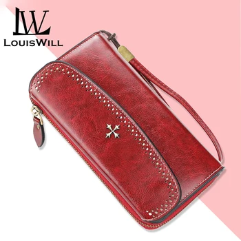 Louiswill Vintage dámske peňaženky zápästie taška matné taška box typ skladovanie taška