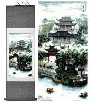 Krajinomaľbou Home Office Dekorácie Čínsky prejdite maľba krajiny umenie maľba krajinomaľbou