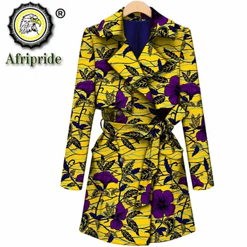 Africké coats pre ženy bazin riche ankara tlač čistej bavlny coats súkromné vlastné vosk batik podšívka outwear dlhá bunda S1824017