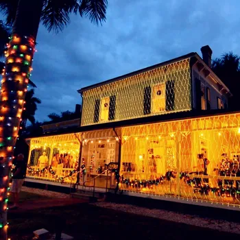 MIFLAME LED Pás Svetla Čisté Záclony Oka Víla String Svetlo Vianočný Večierok Svadobné Nový Rok Garland Vonkajšie záhradné Dekorácie
