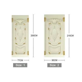 2ks/Set Zlaté Plastický Vzor 3D Stenu Dvere Nálepky samolepiace Nepremokavé Tapety Domova Dvere Nálepky nástenná maľba