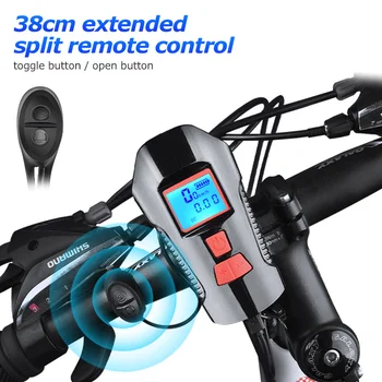 Rainproof Bicyklov Svetla S Bell BICYKEL Cestný Bicykel Predné Svetlo s USB Nabíjanie Cyklistické Baterka Riadidlá Svetla w/ Horn Speed Meter