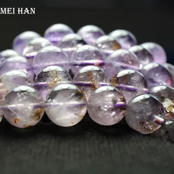 Meihan Prírodné 13-14 mm triedy A Cacoxenite P79 quartz hladké, okrúhle korálky náramok pre šperky robiť dizajn