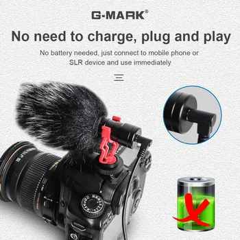 G-MARK VM001 Brokovnice Videa Univerzálny Mikrofón Nahrávanie Kondenzátora Rozhovor Pre DSLR Telefón Smartphony