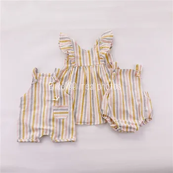 EnkeliBB Bielizeň, Detské Oblečenie Letné Dizajn Značky Baby Chlapci Rainbow Romper Brat Sestra Zodpovedajúce Oblečenie Bez Rukávov Blaysuit