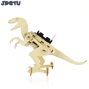 DIY Elektrické T-Rex Model Súpravy, Hračky pre Chlapcov, Drevené Dinosaura Robot Montáž Puzzle Vzdelávacie Hračka Experiment Súpravy Modely Dary