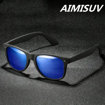 AIMISUV Polarizované TR90 slnečné Okuliare Muži Ročník Jazdy Vodič Čierne Okuliare Okuliare Námestie Vonkajšie Žalúzie UV400 Oculos De Sol
