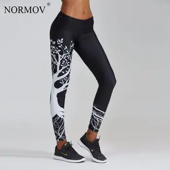 NORMOV Módne Fitness Legíny Ženy Push Up Vysoký Pás Leginy Strom Tlače Slim Tvárny Leginy Femme