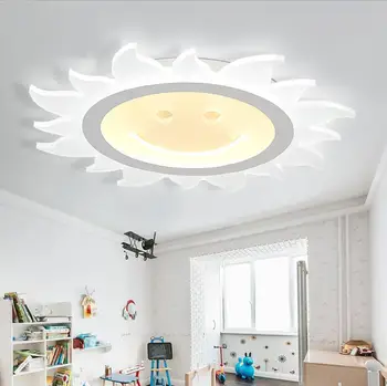 Ultra tenké l okrúhle led stropné svietidlo teplé detí spálňa lampa jednoduché moderné osobnosti slnko úsmev Stropné svietidlo
