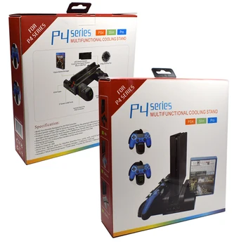 PS4/PS4 Slim/PS4 PRO Zvislý Stojan s Chladiaci Ventilátor Chladiča Dual Radič Nabíjačku Nabíjacej Stanice pre SONY Playstation 4
