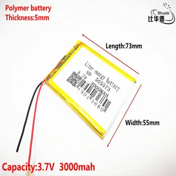10pcs Liter energie batérie Dobré Qulity 3,7 V,3000mAH,505573 Polymer lithium ion / Li-ion batéria pre HRAČKA,POWER BANKY,GPS,mp3,mp4