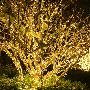 Thrisdar Vonkajšie Vianočné LED Reťazec Svetlo 100M 800/1000LED Víla Garland Svetlá Pre Svadobné Party Vianočný Strom Záhrada