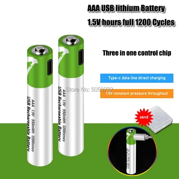 1.5 V 550mWh AAA Nabíjateľné Batérie USB Nabíjací Li-ion Nabíjacia Bateria pre Kamery Baterka Hračka na Batérie