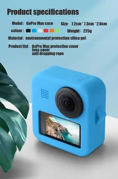 GoPro Max ochranný kryt, silikónový kryt pre panoramatická kamera proti poškriabaniu a proti pádu max 360 kryt objektívu