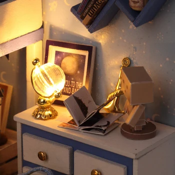 DIY Miniatúrne LED Doll House Nábytok Model s Prachotesnou Kryt Hračka Vianočný Darček mini a krásny dom hračky ideálne darčeky