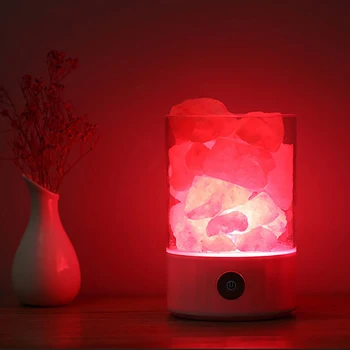 USB Crystal Light prírodné himalájska soľná lampa led Lampa Čistička Vzduchu Náladu Tvorca Krytý teplé svetlo, stolná lampa, spálne, lávové lampy