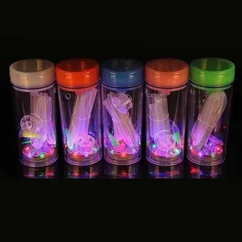 Veľkoobchod Cestovné Plastové Mini Glow vodné fajky s LED Svetlom Akryl Hookah Pohár Shisha Rúry Hadice Prenosné Fajčenie Príslušenstvo Darček