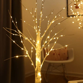 Svetelné Strom Svetlá LED Simulácia Strom Svetlá Biela Breza Strom Svetlá Domáce Dekorácie Strom Osvetlenie, Batérie