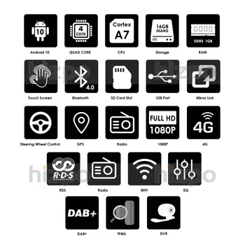2 Din rádio Auto Android 10 HD Multimédiá pre Ford Focus C MAX, Transit Mondeo Hráč Dotykový Displej Auto Stereo Audio Bluetooth