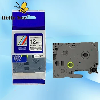 Kompatibilné pre TZ označenie pásky tze tz pásky Tze231 tz231 tze 231 12 mm*8m čierne na bielom Tze-231 P-touch Páse s nástrojmi label maker