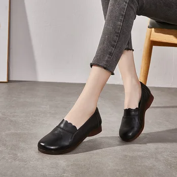 GKTINOO 2020 Nové Originálne Kožené Oxford Topánky Pre Ženy Ploché Topánky Chaussures Femme Retro Ručné Pošmyknúť Na Bežné Topánky Ženy