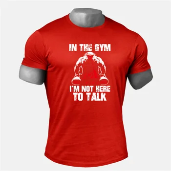 Bežecká Priedušná Bavlnené tričko Mužov Gym Fitness Cvičenie, Tréning Krátky Rukáv T-shirt Jogging Kulturistike Oblečenie