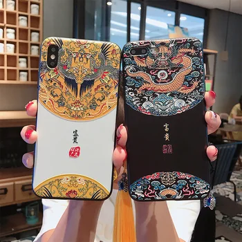Čínskeho Zen style Plastický obal Pre iphone 11 pro max xs max xr xs x kryt 6 6 7 8 plus Bohatstvo Zbožným totem Mäkké pokrytie