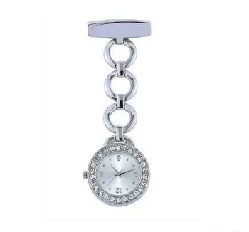 Móda Plná Crystal Dial Ocele Sestier Pin brošňa visí kolo vreckové hodinky mužov a žien hodiny darček