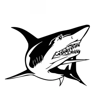 Horor Divoký Shark Nálepkou, Vysokej Kvality Auto Dekorácie Odtlačkový Osobné Pvc Nepremokavé Kotúča, Čierna/biela, 19 cm*14 cm
