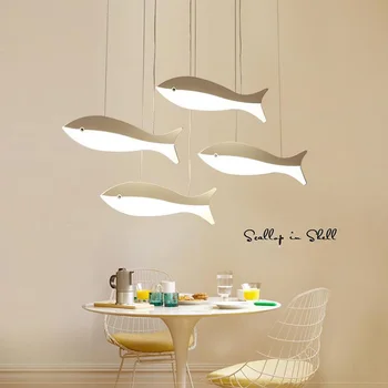 Moderné Akryl ryby tvar prívesok svetlo tvorivé Led Prívesok, Lampy, Jedáleň, Obývacia Izba, Kuchyňa