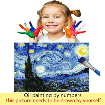 DIY farbív obrázky podľa čísla s farbami mori pri západe slnka obrázok kreslenie, maľovanie podľa čísel Domov rámovanie