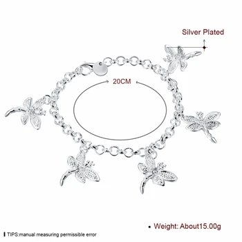 DOTEFFIL 925 Sterling Silver Päť Dragonfly Náramky Pre Ženy, Svadobné Šperky, Zásnubné Večierok