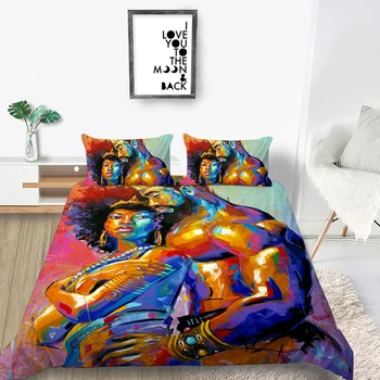 3D Sexy olejomaľba pár objímanie tlač posteľná bielizeň nastaviť perinu s obliečky na vankúše Plný Kráľovná Kráľ veľkostí