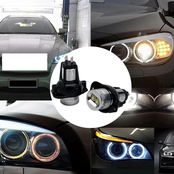 2x Angel Eye Halo Prstenec Svetla LED 6W Značku Žiarovky Xenon Auto Žiarovky Svetlometu Biela 6000k Pre BMW E90 E91 3 Série