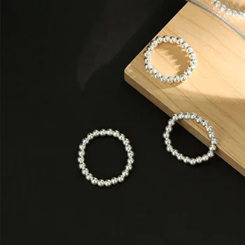 S'STEEL 925 Sterling Silver Krúžky Pre Ženy kórejský Minimalistický Okrúhle Korálky Krúžky Osobné Anillo Plata 925 Mujer Šperky