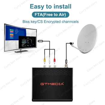 Nové TV dekodér GT Media V7S2X DVB-S2X podpora Multi-stream/T2-MI spoloănosčami abertis/Tivusat Biss kľúč s USB, wifi, tv so satelitným príjmom, receptor