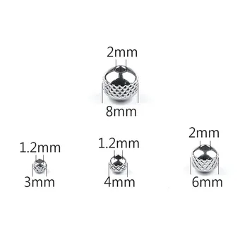 JHNBY Nehrdzavejúcej ocele Dištančné korálky guľa 3/4/6/8 MM Pneumatiky 200pcs Kovové Kolo Voľné korálky pre Šperky, náramky, takže DIY Zistenia