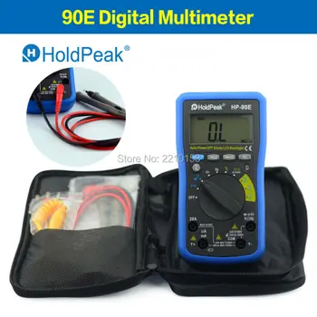 HoldPeak HP-90E Digitálne Auto Rozsahu Multimeter s Automatickým Podsvietením a testovania Batérie Funkcia 90E