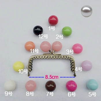 8.5 cm farebné cukríky loptu kiss pracky mini rovno knurling kabelku rám mince taška, takže kovovou sponou hardvéru 10pcs/veľa