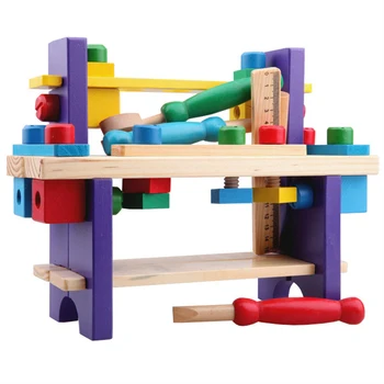 Detský Drevený Workbench Montáž Hračky Batoľa Multi-function Matica Zmes Montessori Vzdelávacích Hračiek pre Deti 3 4 5 Rokov