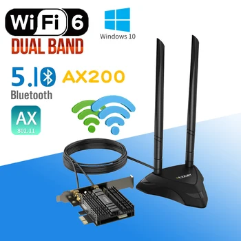 Wifi 6 intel AX200 Bluetooth 5.1 dual band 802.11 AX wireless PCI E 2.4 GHz/5.8 GHz MU-MIMO gigabitová sieťová karta podpora windows 10