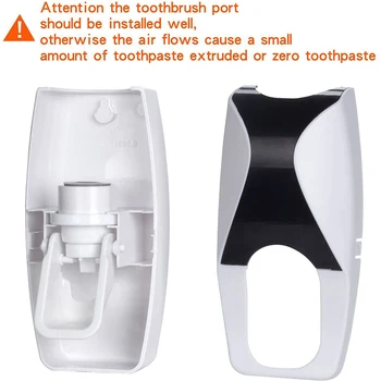 Automatické zubná pasta Dávkovač + 5 ks Kefka Držiteľ Nastaviť kúpeľňové Doplnky Nastaviť Wall Mount Rack zubná pasta Odšťavovače