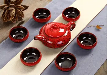 7pcs čaj sady Taiwan crack 6 čajových šálok a 1 tea pot, Kung Fu teaset.Najvyššie tržby čaju nastaviť.Najviac kreatívne šálku Kávy