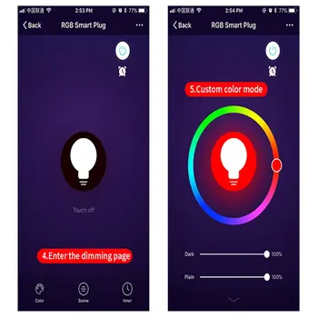 Smart Wifi Zásuvky Phone Hlas, Diaľkové Ovládanie Domácej Automatizácie Časovač Prepínanie Elektrickej Siete S Rgb Led Svetlo