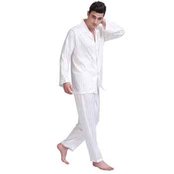 Mens Hodváb Saténové Pyžamo Nastaviť Pajama Pyžamá Nastaviť Sleepwear Nastaviť Plavky S,M,L,XL,2XL,3XL,4XL Plus Prekladané Čierna