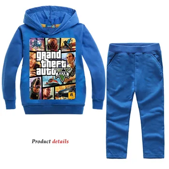 Z&Y 2-16Years Grand Theft Auto Gta V 5 Oblečenie Set sa Chlapci Mikiny a Nohavice Nastaviť Batoľa Dievčatá Oblečenie Deti Tepláková súprava Sportsuit